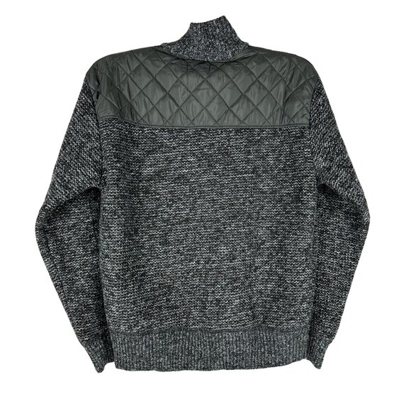 Gioberti Mens Regular Fit Quilted Sweater Jacket SW-810 Melange Charcoal Size 14 - Picture 2 of 6